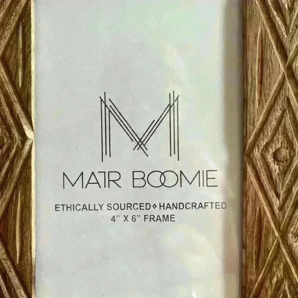 LAST ONE!!! Handmade Mango Wood Photo Frame Hand Carved Ornate Geometric Pattern - Picture 4 of 7